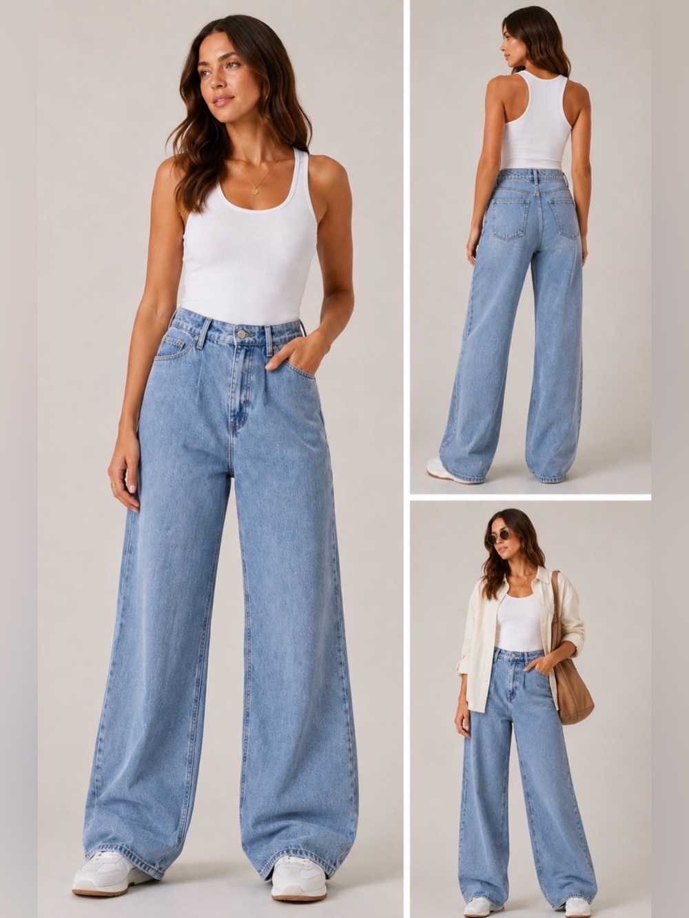 Vervet High Rise Wide Leg Jeans Light Wash Size 29 100% Cotton